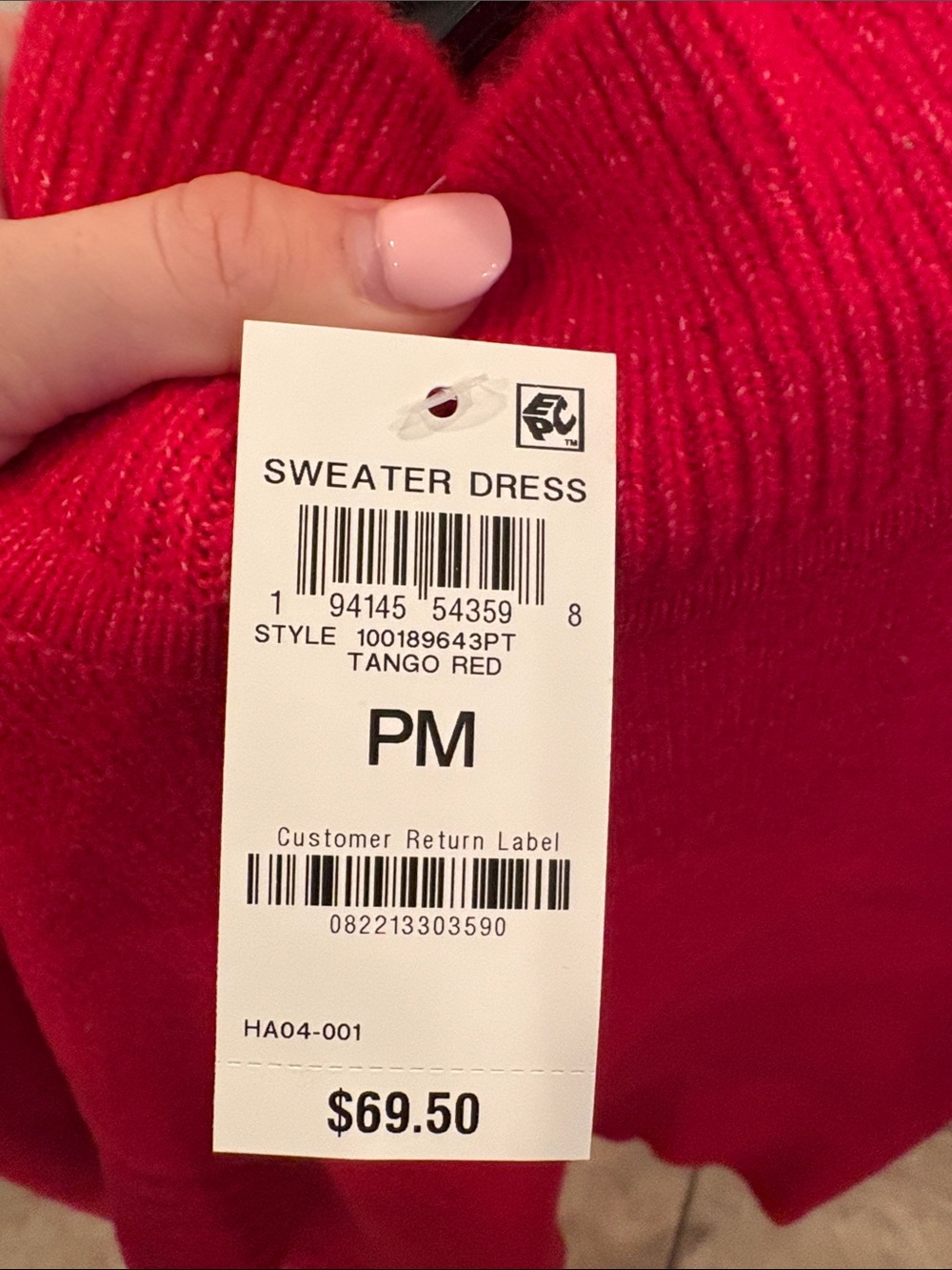Red Sweater Dress - Picture 3 of 3